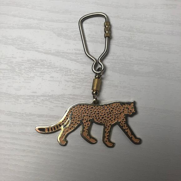 Y2k 2000s Gold Tone Jaguar Twist Lock Carabiner Keychain - Picture 2 of 7